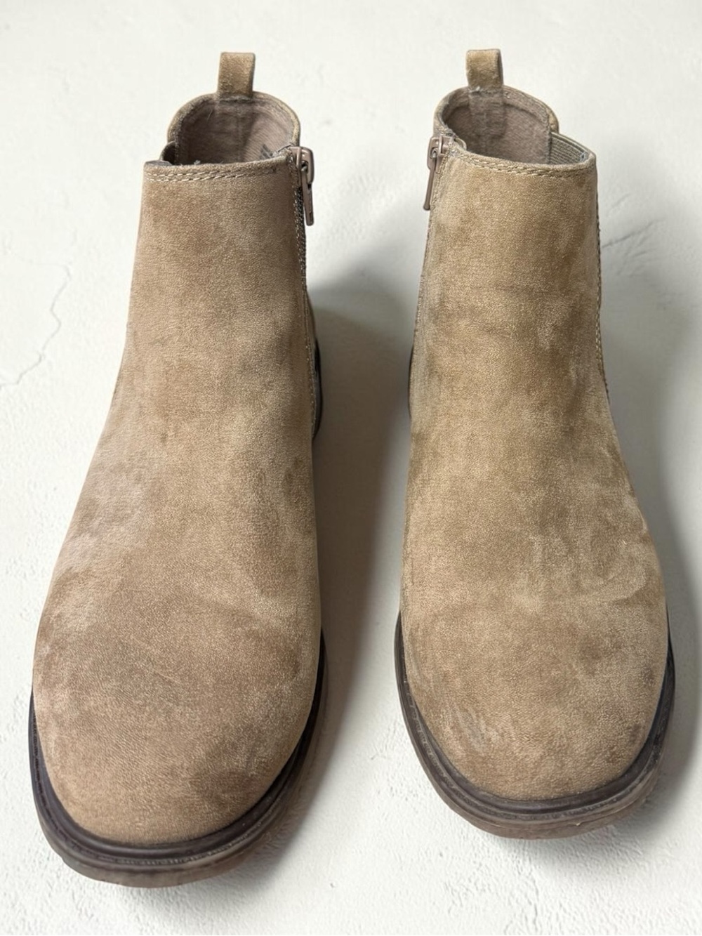 Seven7 Women's Suede Ankle Booties in Taupe